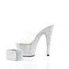 Pleaser - BEJEWELED712RS Sandale à bride à la cheville, Pole dance chaussures - Chaussures de pole dance - Couleur argent/Transparent Product image